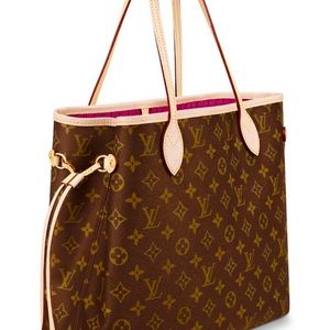 louis vuitton tote with pink inside